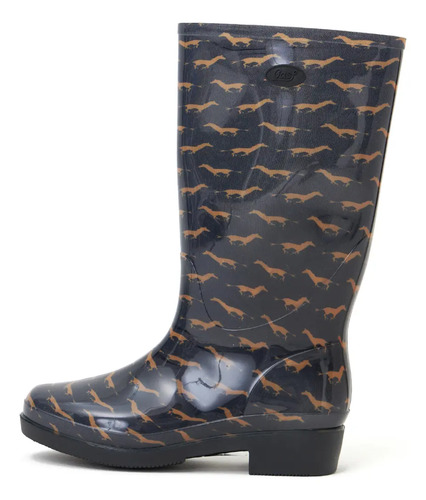 Bota Galocha Chuva Feminina Impermeável Cavalo Estampada Pvc | Frete grátis