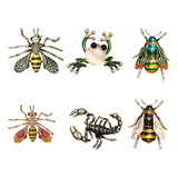 Broche Bee Decor Para Ropa Con Forma De Insecto Y Abeja, 6 U