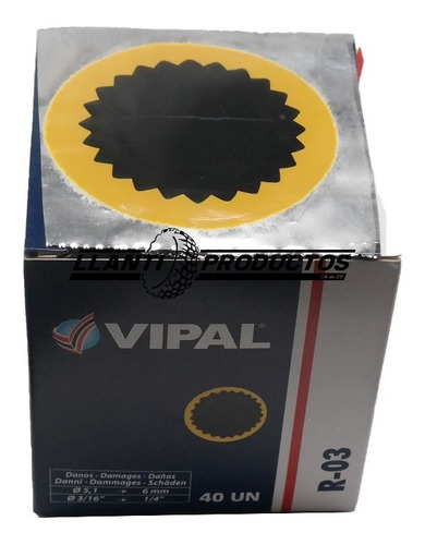 Parche Para Camara Vipal R-03 Vulcanizado En Frio (120 Pzs) 