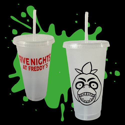 Vaso Personalizado Five Nghts At Freddys - Chica Con Popote