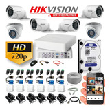 Camaras Hikvision Kit Dvr 8 Ch + 6 Cám+ Disco 2tb Completo