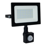 Reflector 50w Luz Fria Negro Con Sensor Halux