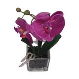 Flores Artificiales En Maceta  - Orquidea Lila 19 Cm
