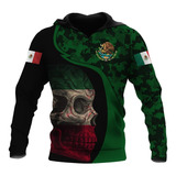 Sudadera Con Capucha De Camuflaje Con Bandera De México