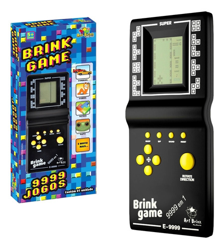 Super Mini Game Portátil 9999 In 1 Brick Game Retro Preto