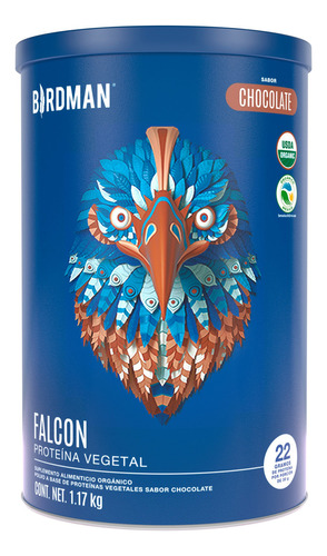 Proteína Vegetal Orgánica Falcon Protein 1.170kg Birdman Sabor Chocolate