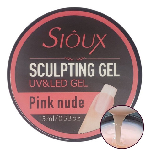 Gel Sioux Sculpting 15ml Led Uv Modelador Profissional Origi Cor Pink Nude