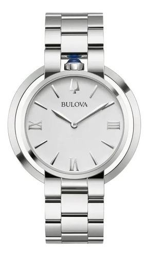 Reloj Bulova Rubaiyat Dama Original 96l306 Time Square Color De La Correa Plateado Color Del Bisel Plateado Color Del Fondo Blanco