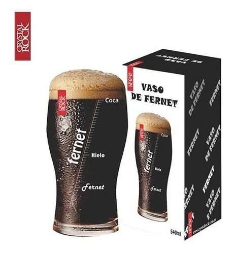 Vaso Fernet Crystal Rock Pinta Decorado Fernerometro 540ml Color Transparente