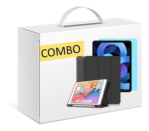 Funda Con Tapa Smart Y Slot Lapiz Para iPad 10.2 7/8+ Vidrio