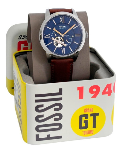 Relógio Fossil Masculino Townsman Automatico Me3110/0an Azul