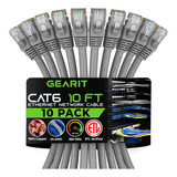 Gearit Cable Ethernet Cat 6 De 10 Pies (paquete De 10) - Cab