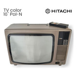 Tv Color Hitachi 16  Pal Con Control. Excelente Estado! 80's