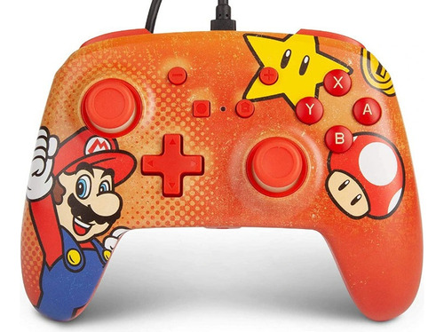 Controle Power-a Com Fio Para Switch Modelo Mario Vintage