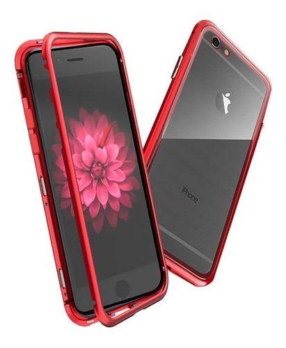 Funda Para iPhone Varios Modelos Bumper Metal Cristal Doble