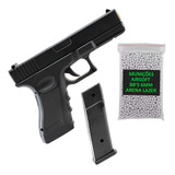 Pistola Glock 6mm Airsoft Spring Slide Action Metal + Bbs