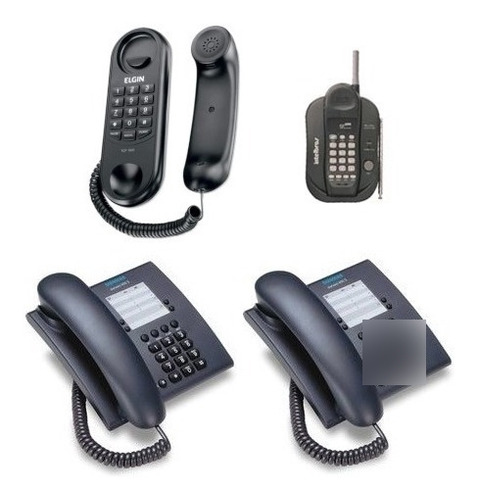 Pack 4 Telefones 3 Com Fio E 1 Sem Fio Seminovos Usados