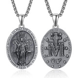 Admetus Medalla Milagrosa Collar De Plata De Ley 925 Virgen 