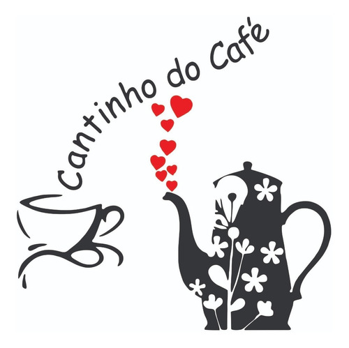 Adesivo Decorativo De Parede Cantinho Do Café Bule Coração