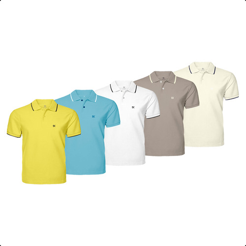 Kit 5 Camisas Polo Plus Size - G1 G2 G3 G4 G5 G6