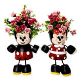 Vasinho Dupla Mickey Minnie Cachepot Enfeite Suculentas