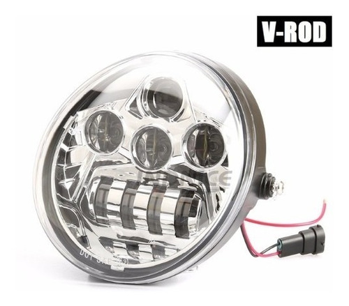 Faro De Led Cromado Para Harley Davidson Vrod