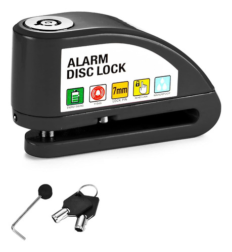 Candado-alarma Freno Disco Seguridad Para Motocicleta Y Bici