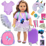 23 Pcs American 18 Inch Girl Doll Accesorios Maleta Equ...