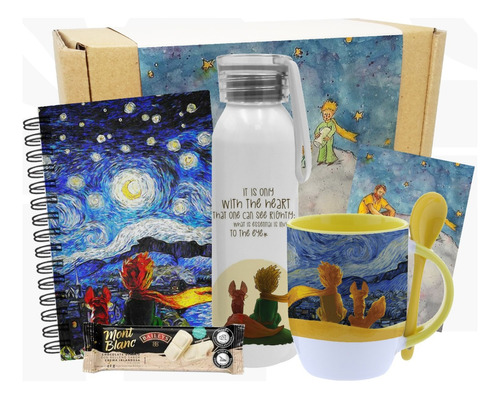Caja De Regalo Principito/mug Van Gogh/cuaderno/botella