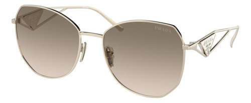 Prada Spr 57ys Zvn-3d0 Butterfly Shape Pale Gold Brown