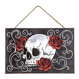 Cartel De Halloween Con Diseño De Calavera Gótica Y Rosas De