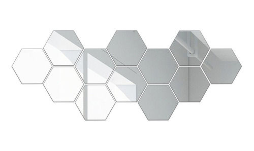 24 Piezas De Espejos Decorativos Pared Acrílico Hexagonal