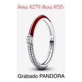 Anillo Me Dual Rojo Compatible Marca Pandora,plata