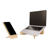 Kit Stand P/ Notebook + Base Celular Home Office Atril