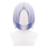 Peluca Game Cosplay Para Mujer, Pelo Corto Degradado, Blanco