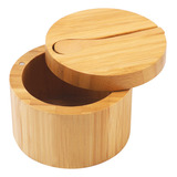 Htb - Salero De Bambu Con Mini Cuchara, Caja De Sal De Cocin