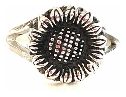 Anillo De Plata Girasol Con Tramado. Sg-joyería