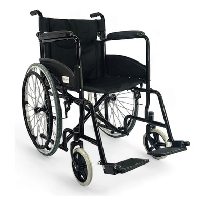 Silla De Ruedas Acero Plegable Economica Adulto 100kg Color Negro | Meses sin interés