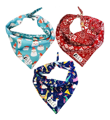 Bandanas Para Perros Set De 3 Piezas Talla Chica - Navidad F