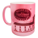 Mugs Pocillos Chocolateros Rosados Museo Del Chocolate 4uds