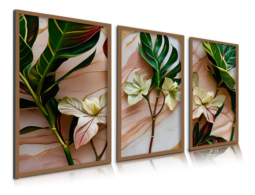 Quadro Decorativo Floral Plantas Amazonia Verde Sala 180x80