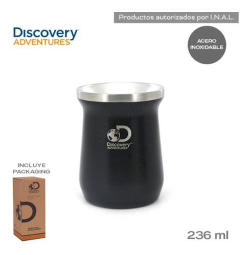 Mate Vaso Acero Inoxidable Dos Capas Discovery Antiderrame 