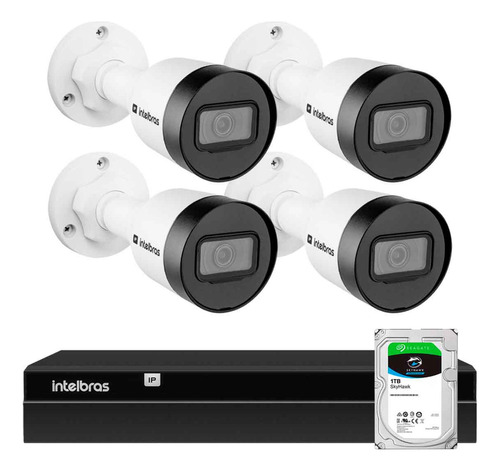 Kit 4 Câmeras Intelbras Vlp1230b Ip Ip67, Nvr 1404 Hd 1tb Sk