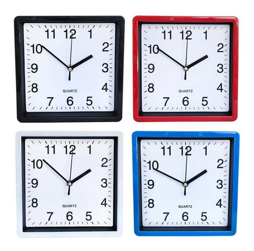 Reloj De Pared Cuadrado Mural Decorativo 20 Cm Silencioso