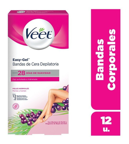 Veet Bandas Depilatorias Corporales Para Piel Normal 12u