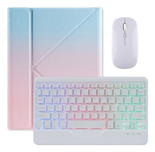 Funda Degradado+teclado Rgb+mouse Para iPad Pro 11 Pulgadas