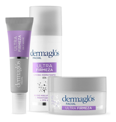 Kit Facial Dermaglós Ultra Firmeza Crema Dia + Noche + Ojos