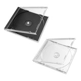 Caja Jewel Box Para Cd 25 Pzas Charola Cristal Y 25 Negra