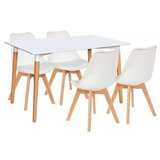 Juego De Comedor Mesa Eames 140 X 80 + 4 Sillas Tulip Ct