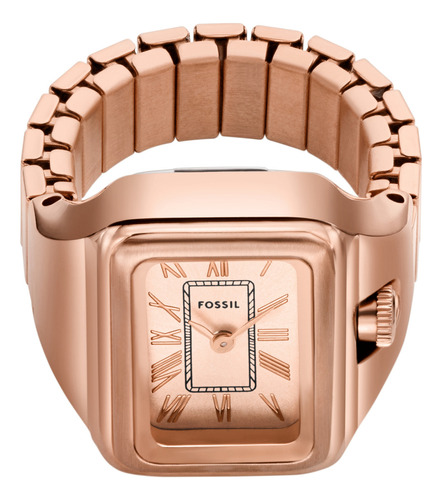 Reloj Mujer Fossil Raquel Forma De Anillo Oro Rosa